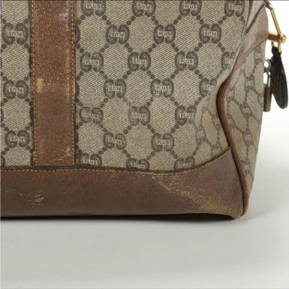 Gucci Tan and Brown Duffel Bag- Vintage - Picture 11 of 13
